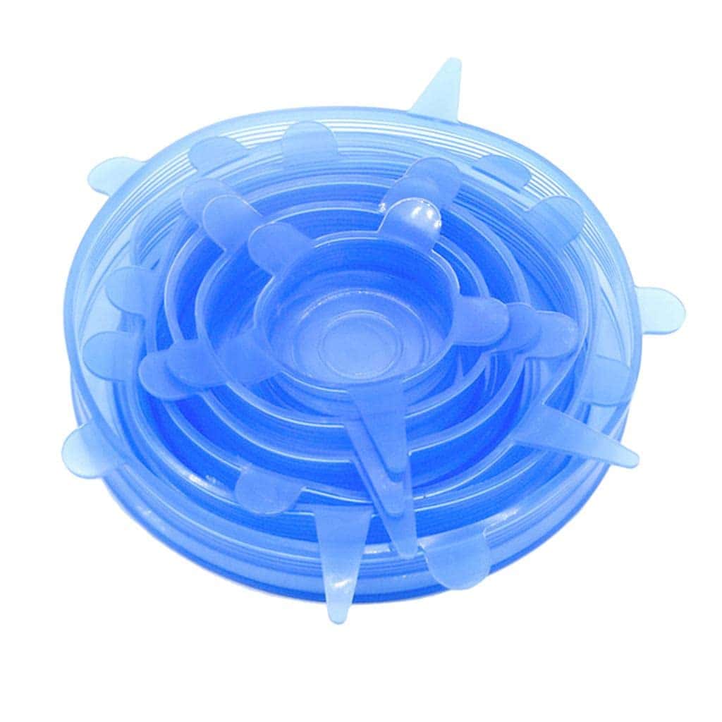 Silicone Stretch Lids – Reusable Bowl and Food Covers (Blue, Set of 6)