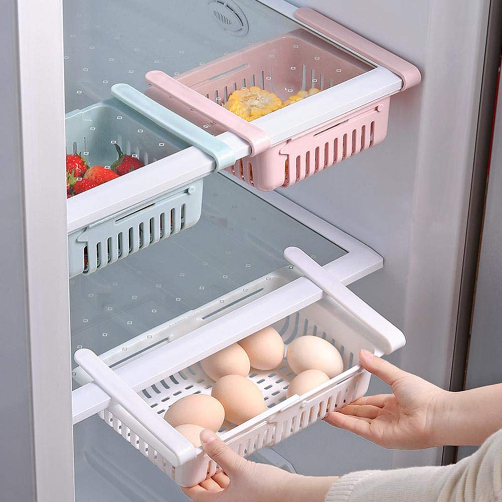 Fridge Sliding Drawer Storage Basket for Fruit and Vegetable Storage- Set of 2 (Set of 2) 3
