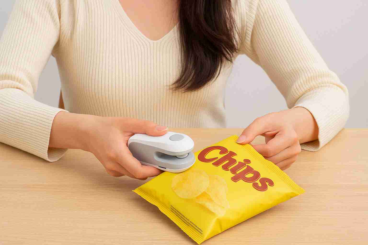 MiniPy Portable Plastic Bag Sealing Machine | Mini Bag Sealer with Cutter and Magnet | Packet Sealer for Food, Chips, Snacks, Traveling Food Packets Bags (Rechargeable) 1Pcs (Black) 3