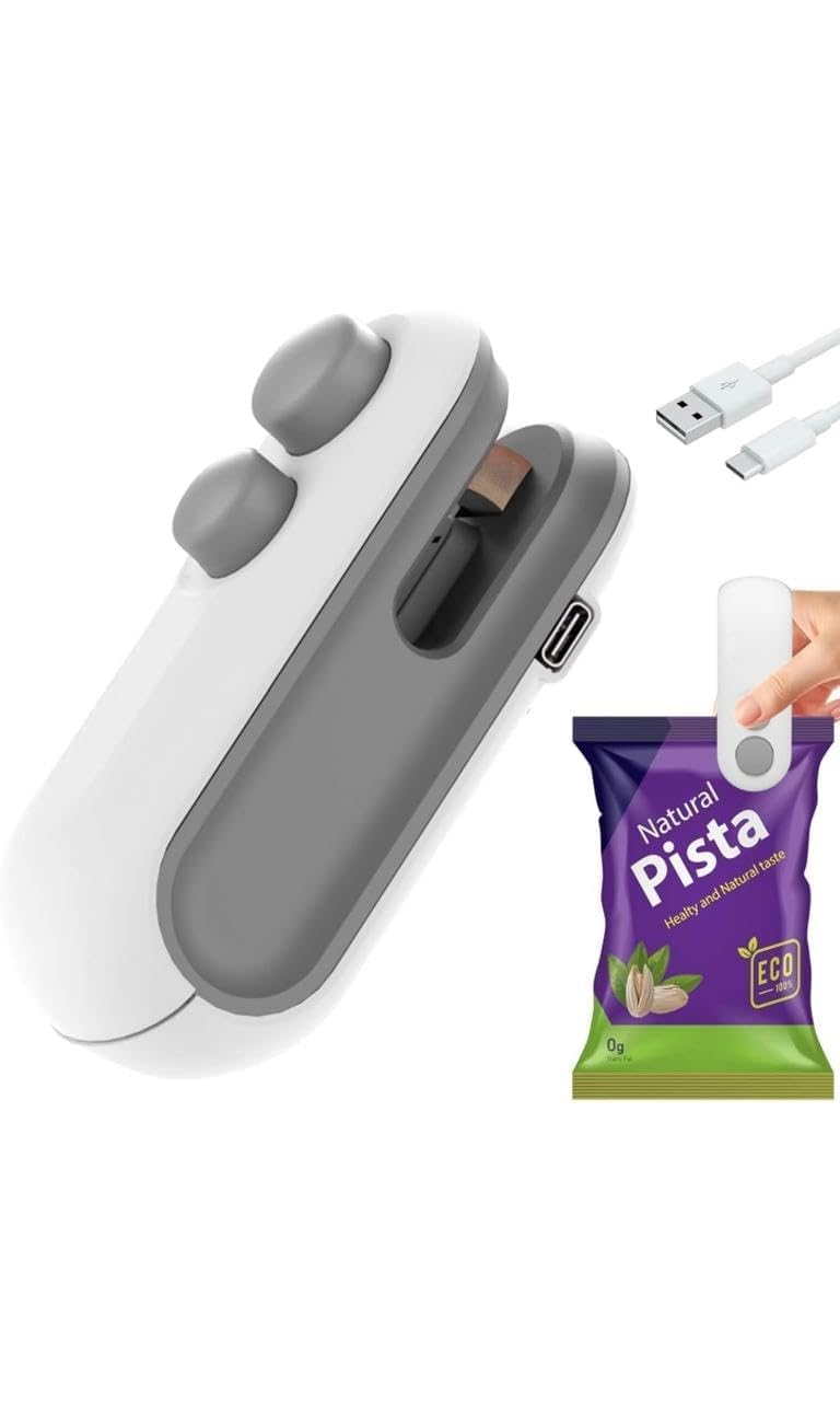 MiniPy Portable Plastic Bag Sealing Machine | Mini Bag Sealer with Cutter and Magnet | Packet Sealer for Food, Chips, Snacks, Traveling Food Packets Bags (Rechargeable) 1Pcs (Black) 11