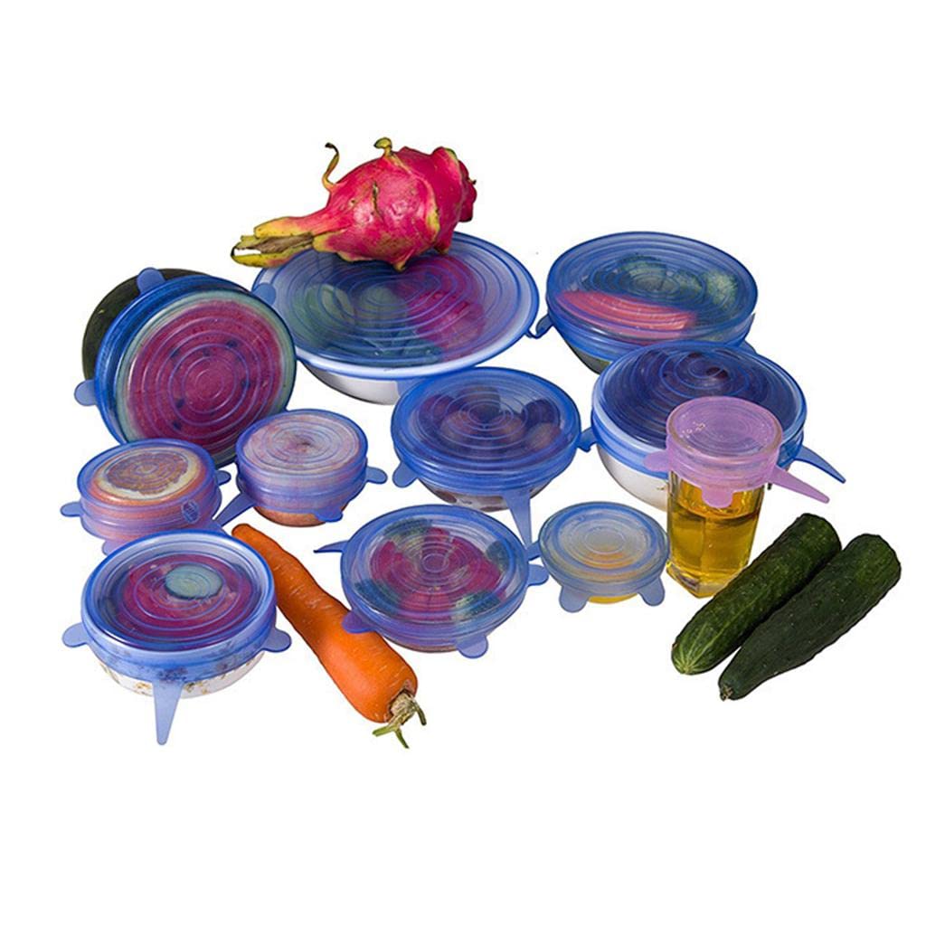 Silicone Stretch Lids – Reusable Bowl and Food Covers (Blue, Set of 6) 4