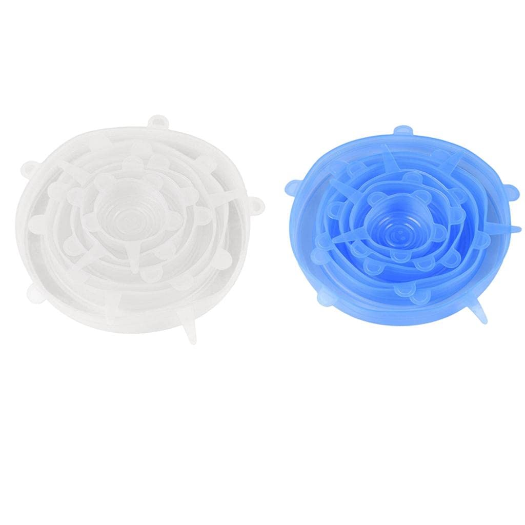 Silicone Stretch Lids – Reusable Bowl and Food Covers (Blue, Set of 6) 2